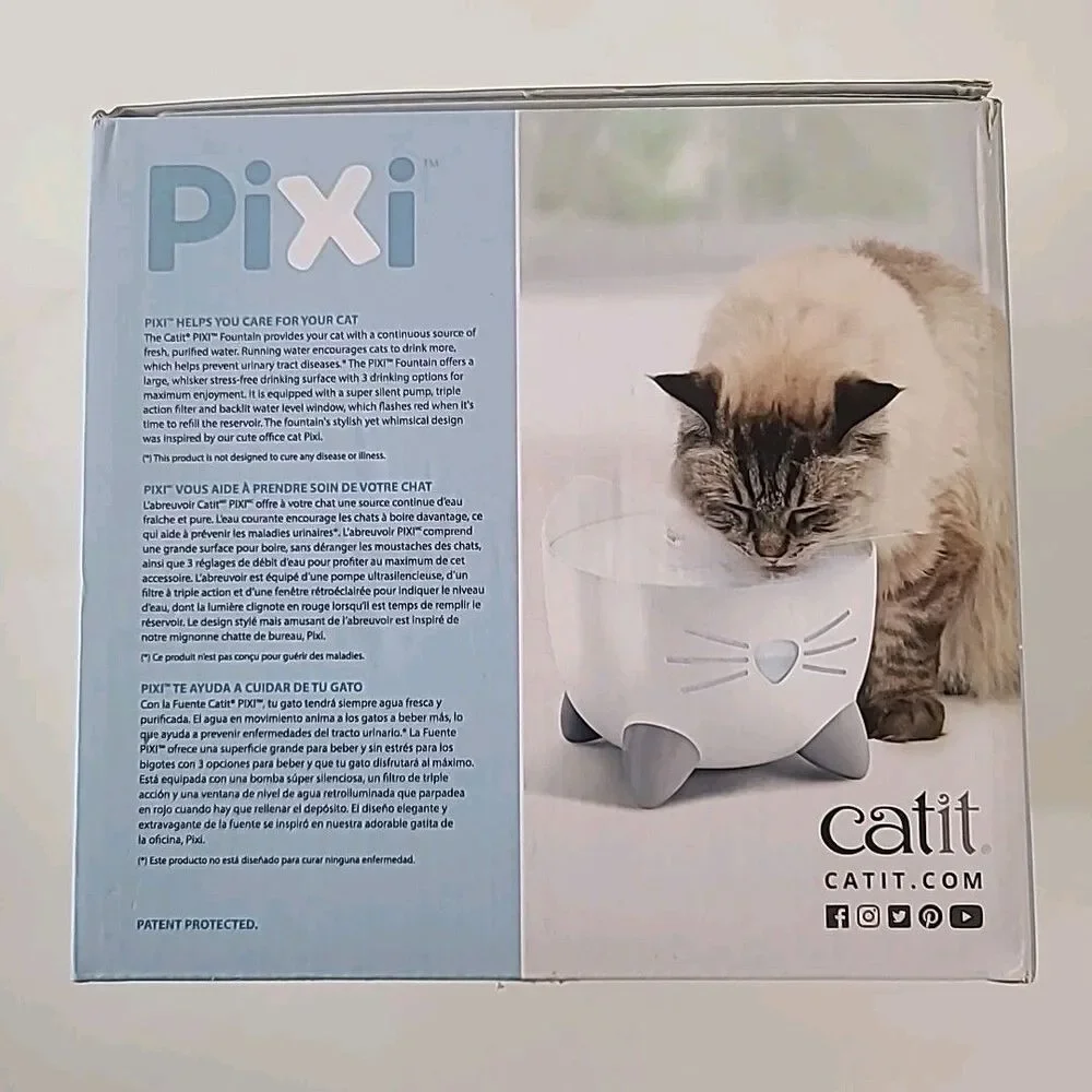 Catit Pixi Cat Drinking Fountain Clean Fresh Water White 43715 NEW